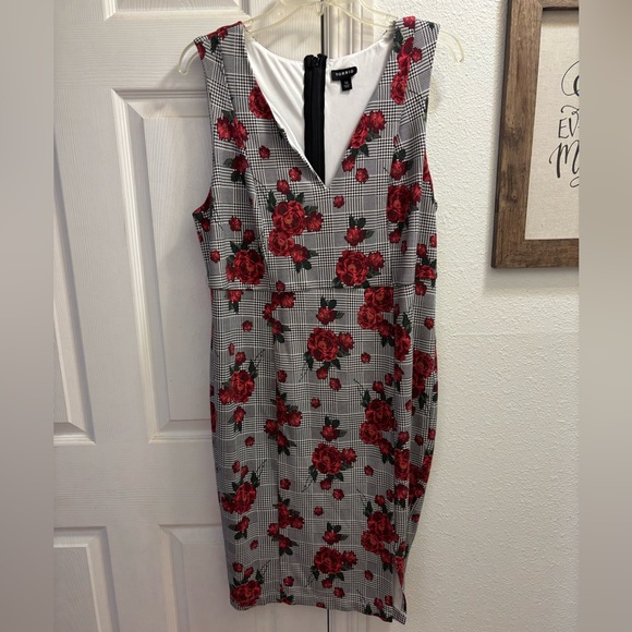 Torrid Floral Houndstooth Dress with Coordinating Duster Sweater - Picture 3 of 12